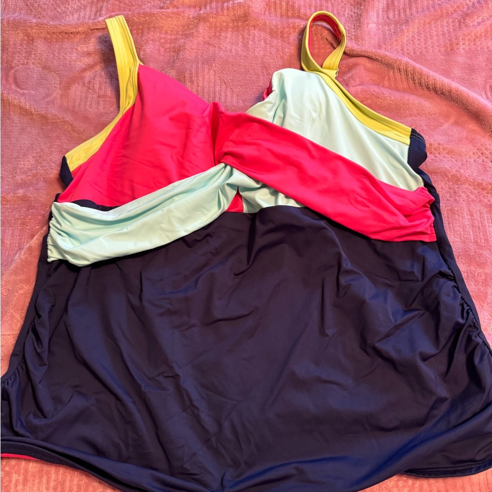 Lands' End  Multicolor and Navy Tankini top